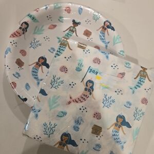 Mermaid Themed Party Plates and Napkins